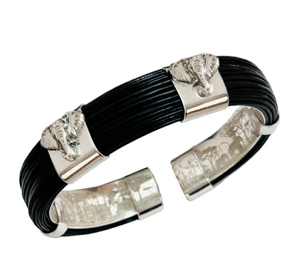 pulsera-plana-pelo-bufalo-cabeza-elefantes-en-plata-foto-14