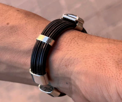 pulsera-plana-pelo-bufalo-nudos-africanos-en-plata-foto-22