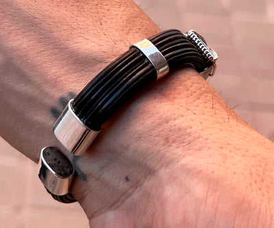 pulsera-plana-pelo-bufalo-nudos-africanos-en-plata-foto-23