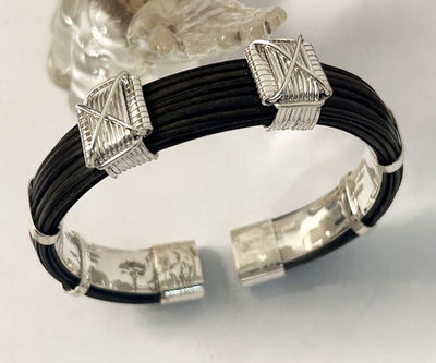 pulsera-plana-pelo-bufalo-nudos-africanos-en-plata-foto-26