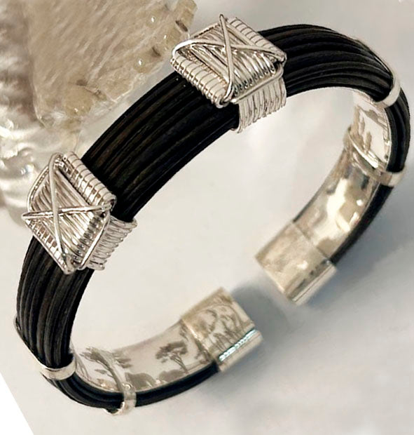 pulsera-plana-pelo-bufalo-nudos-africanos-en-plata-foto-27