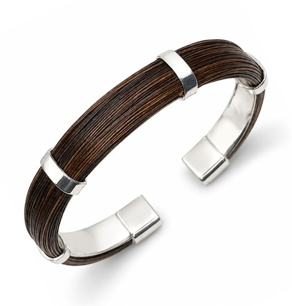 Pulsera Plana de Pelo de Facochero con Plata de Ley vista lateral