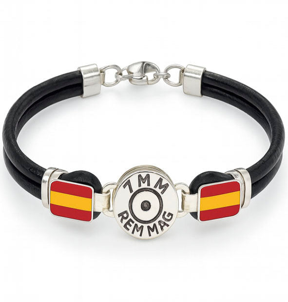 pulsera-replica-culata-bala-con-cuero-y-bandera-Espana-en-plata-14