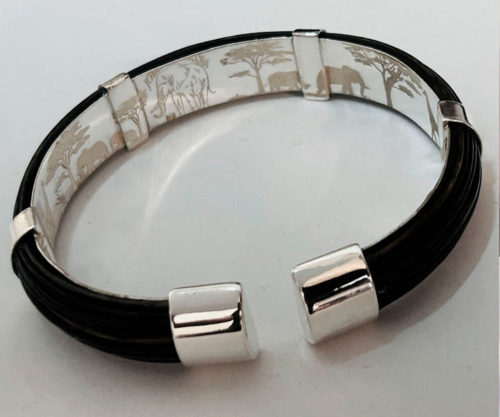 pulsera-rigida-media-cana-pelo-bufalo-en-plata-14-mms-ancho-foto-5