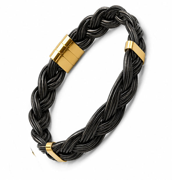 Pulsera Trenzada de Pelo de Búfalo con Cierre en Oro 18 Kilates | JOYAS DE CAZA