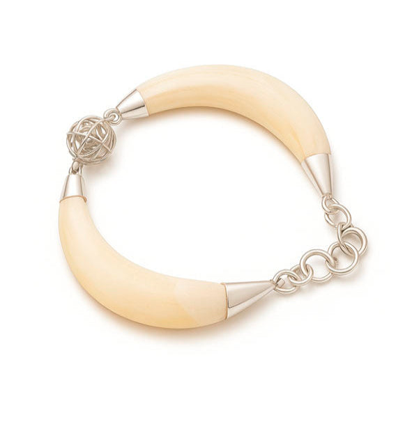pulsera colmillo jabalí centro bolita en plata-4