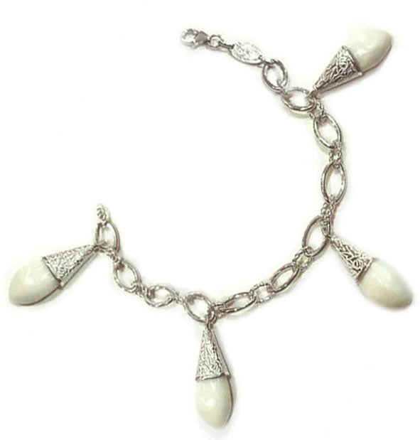 pulsera cadena con 4 campanitas perla venado en plata