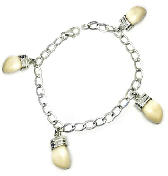 pulsera eslabones con perla venado colgantes en plata 1