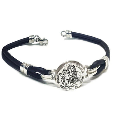 pulsera nuestra señora de la esperanza en caucho y plata