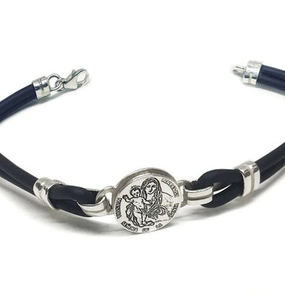 pulsera nuestra señora de la esperanza en caucho y plata 1