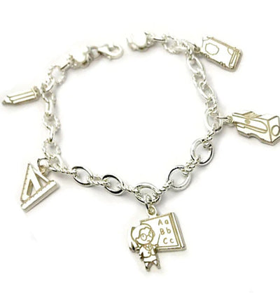 pulsera profesora colgantes de plata