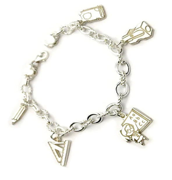 pulsera profesora colgantes de plata