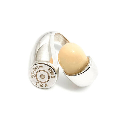 sortija perla venado con culatin personalizado en plata-6